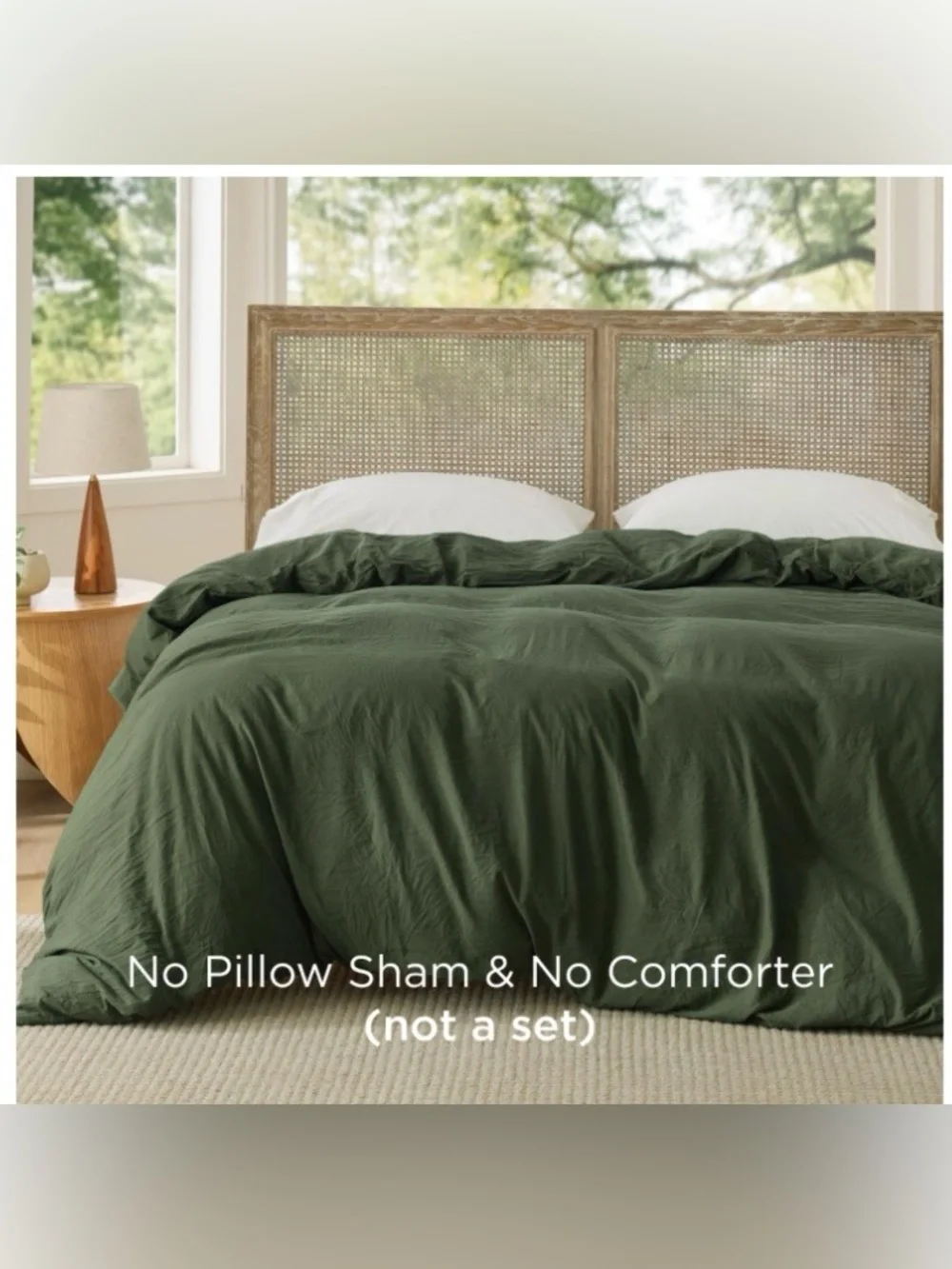 QUEE SIZE Duvet Cover Pre-washed Cotton-Like Feel Microfiber OLIVE GREEN